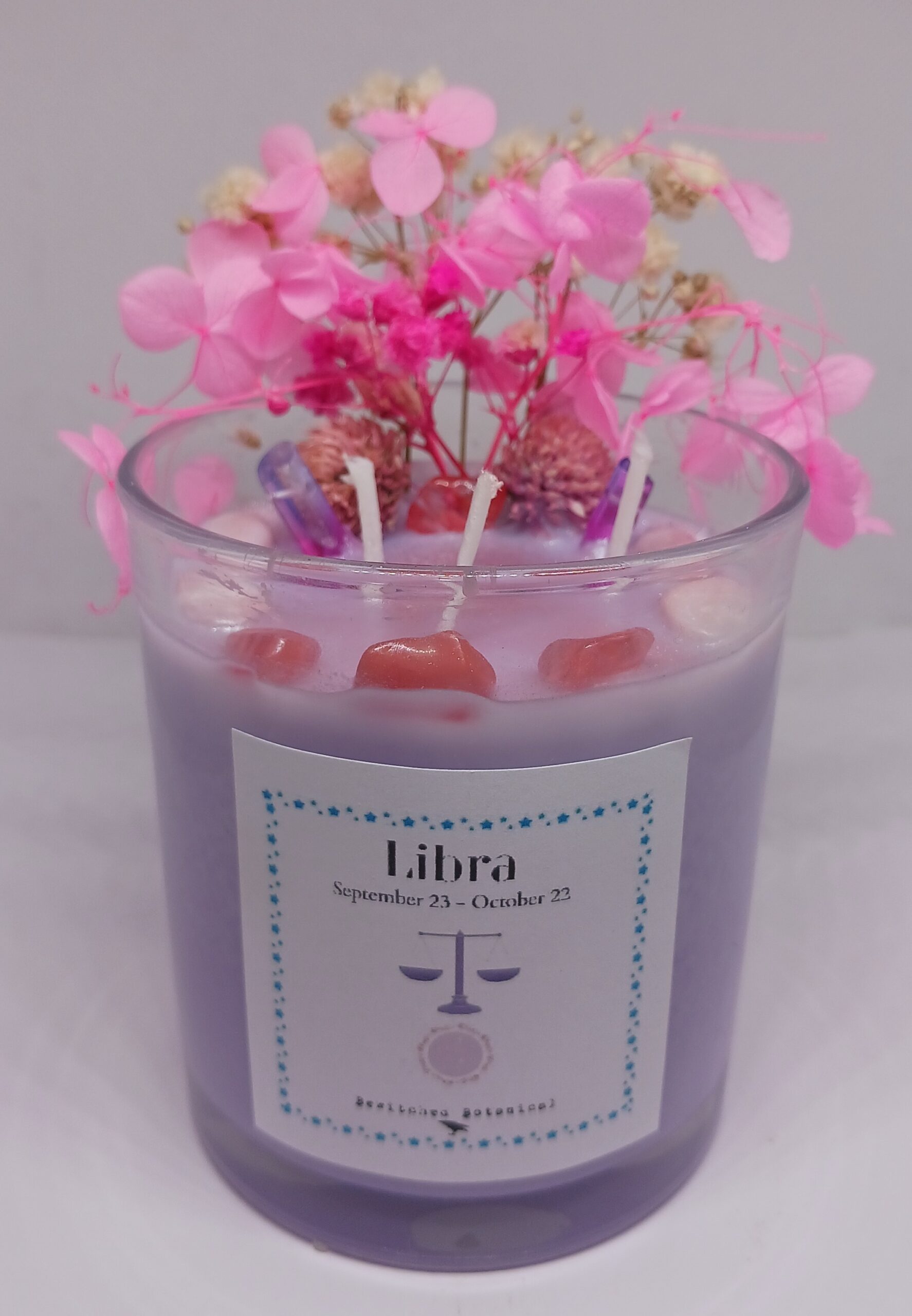 crystal botanical candle